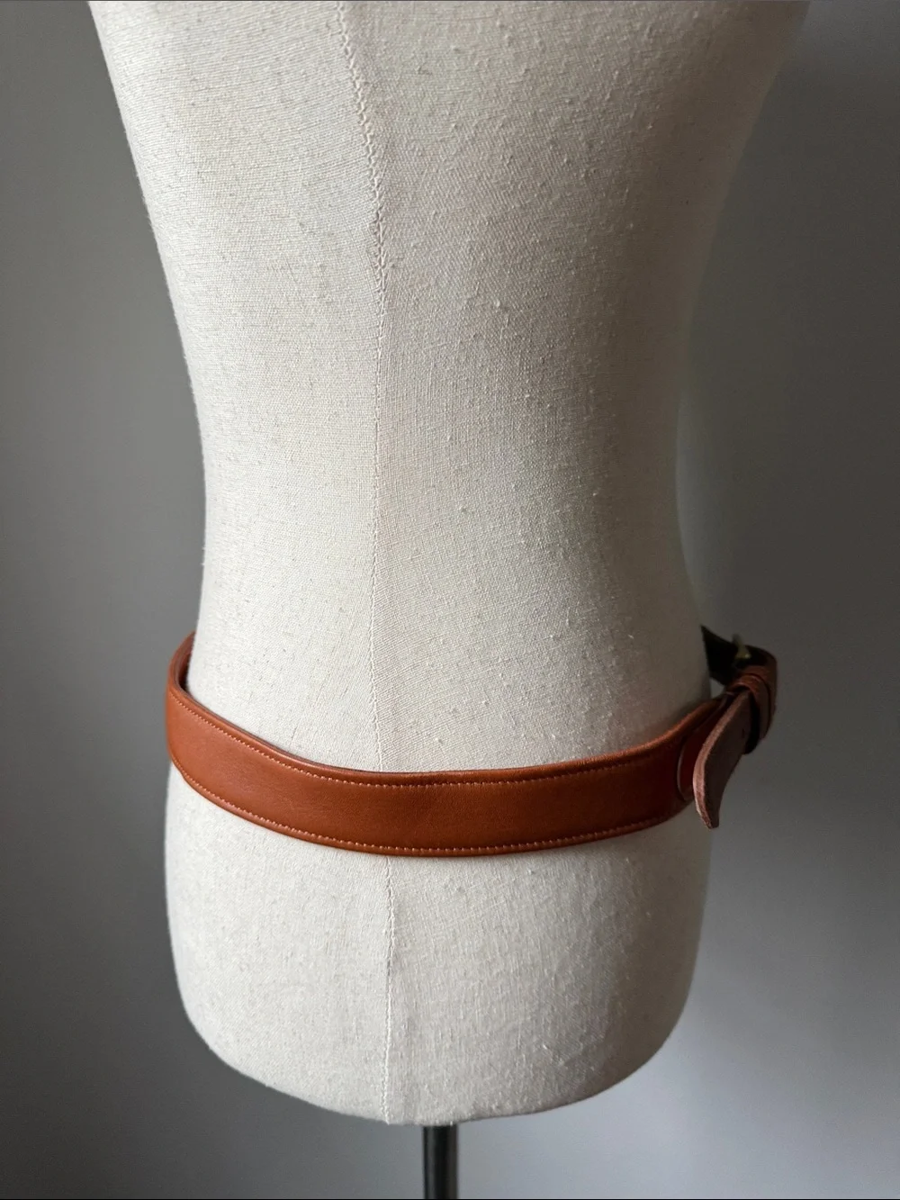 Coach Leather Waist Belt in Cognac with Brass Buckle Classic Brown Cowhide 1”